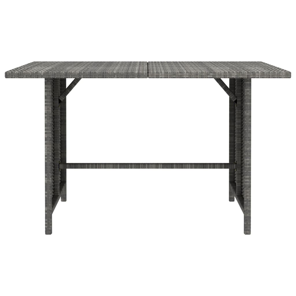 vidaXL Garden Dining Table Grey 110x70x65 cm Poly Rattan