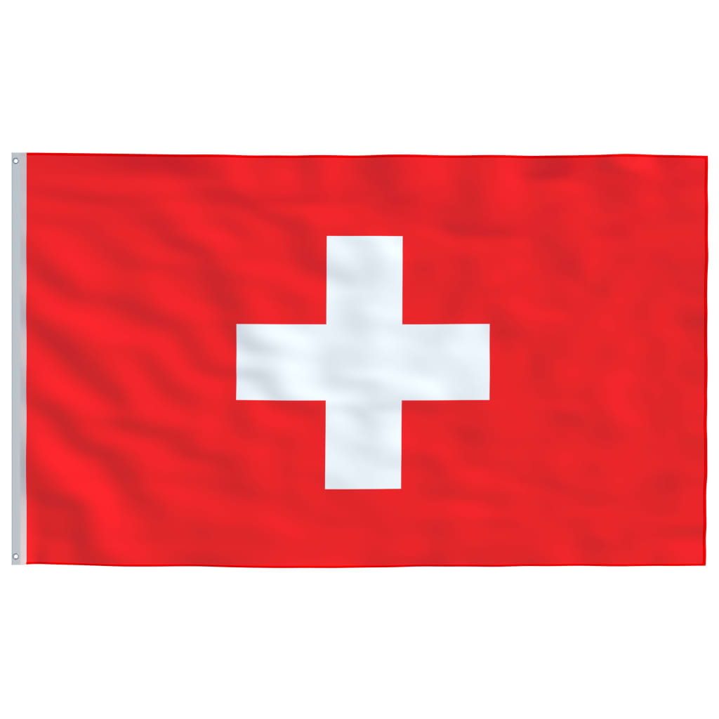vidaXL Switzerland Flag and Pole 6.23 m Aluminium