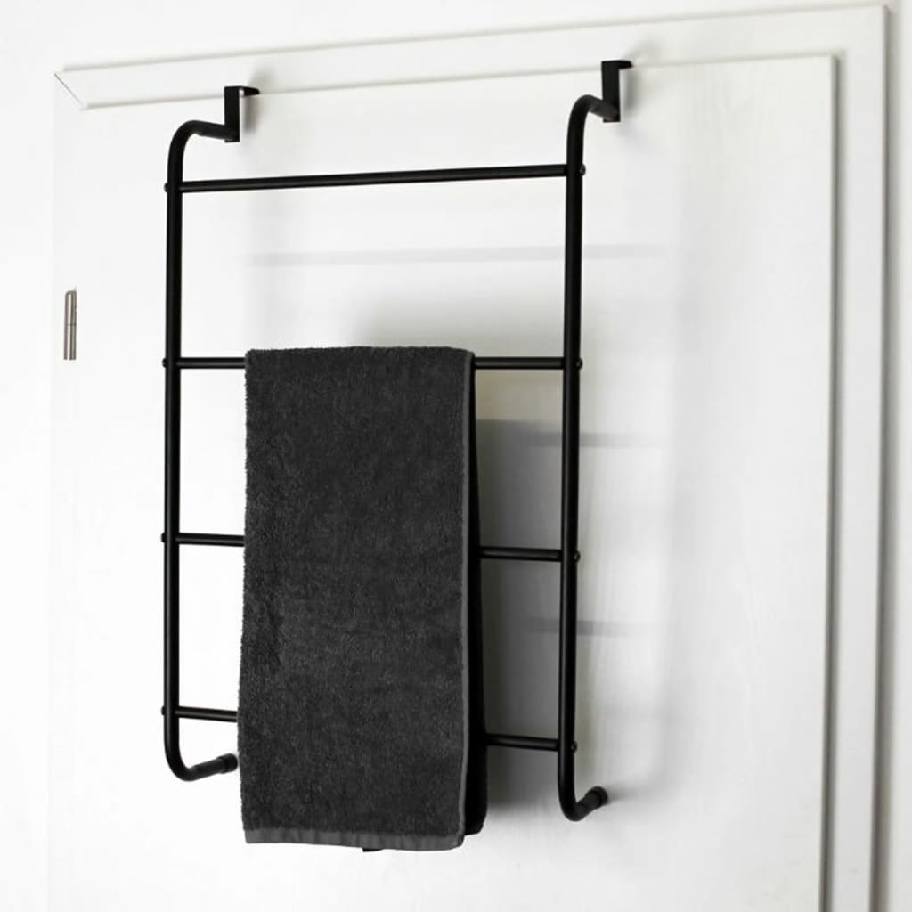 Bathroom Solutions Hanging Door Towel Rack Metal Black