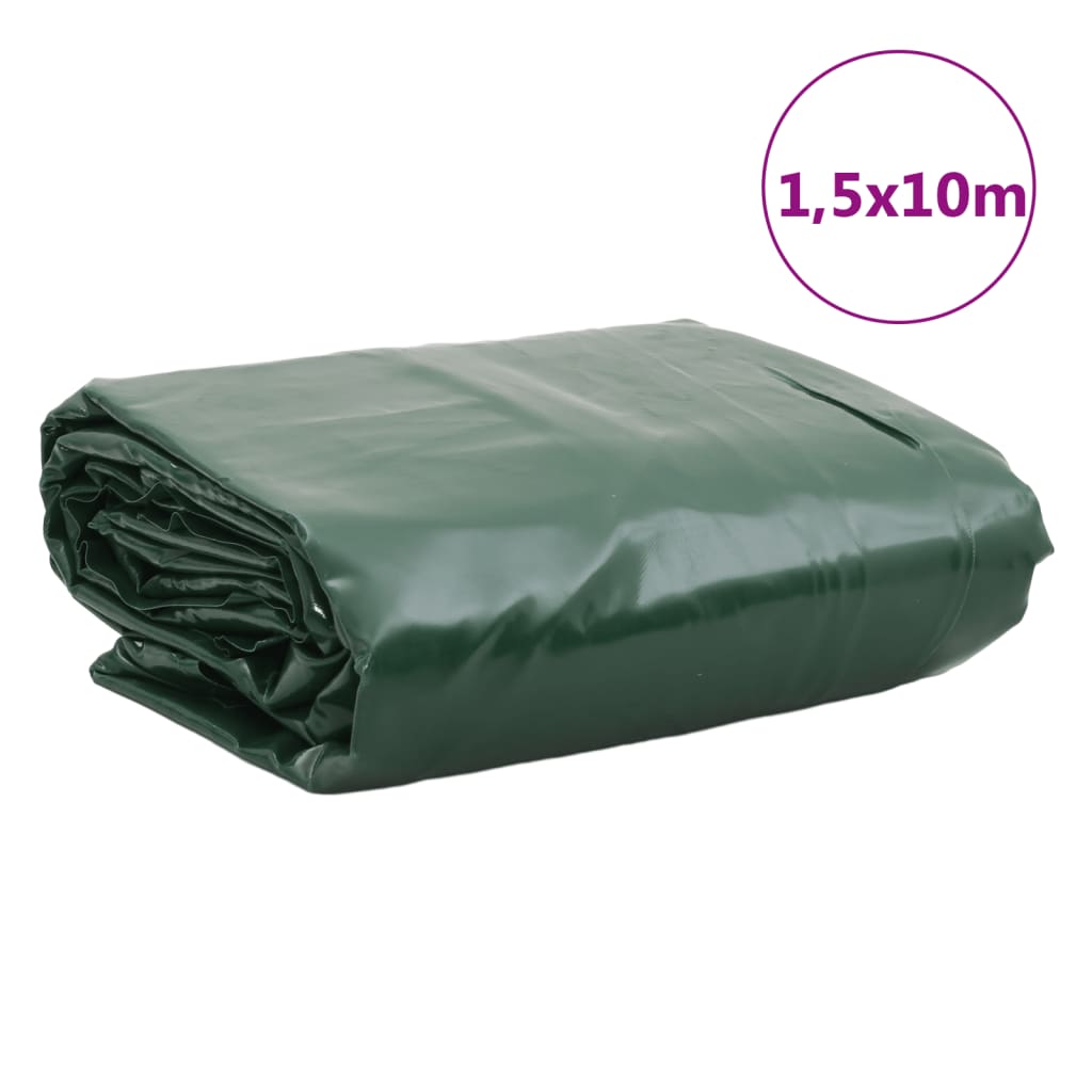vidaXL Tarpaulin Green 1.5x10 m 650 g/m²