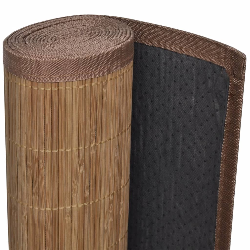 Rectangular Brown Bamboo Rug 150 x 200 cm