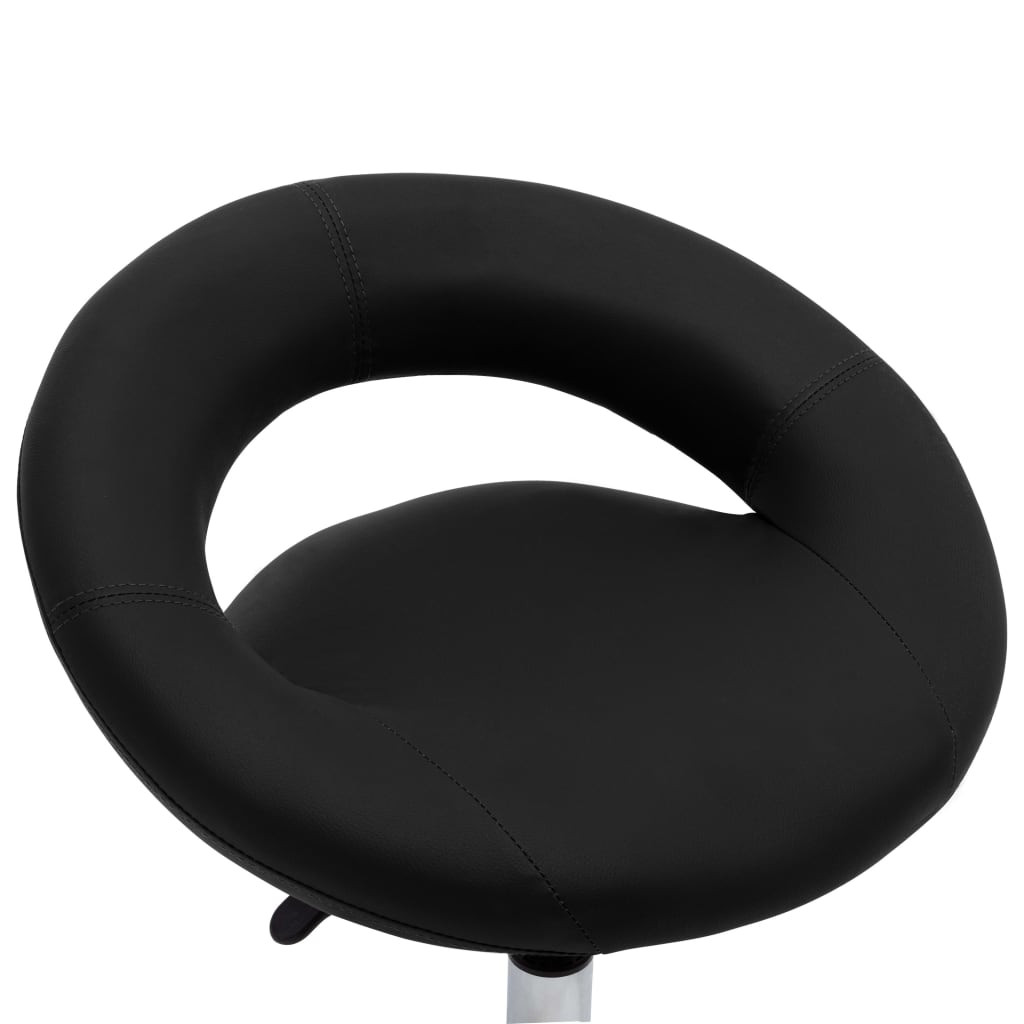 vidaXL Rolling Work Chair Black Faux Leather