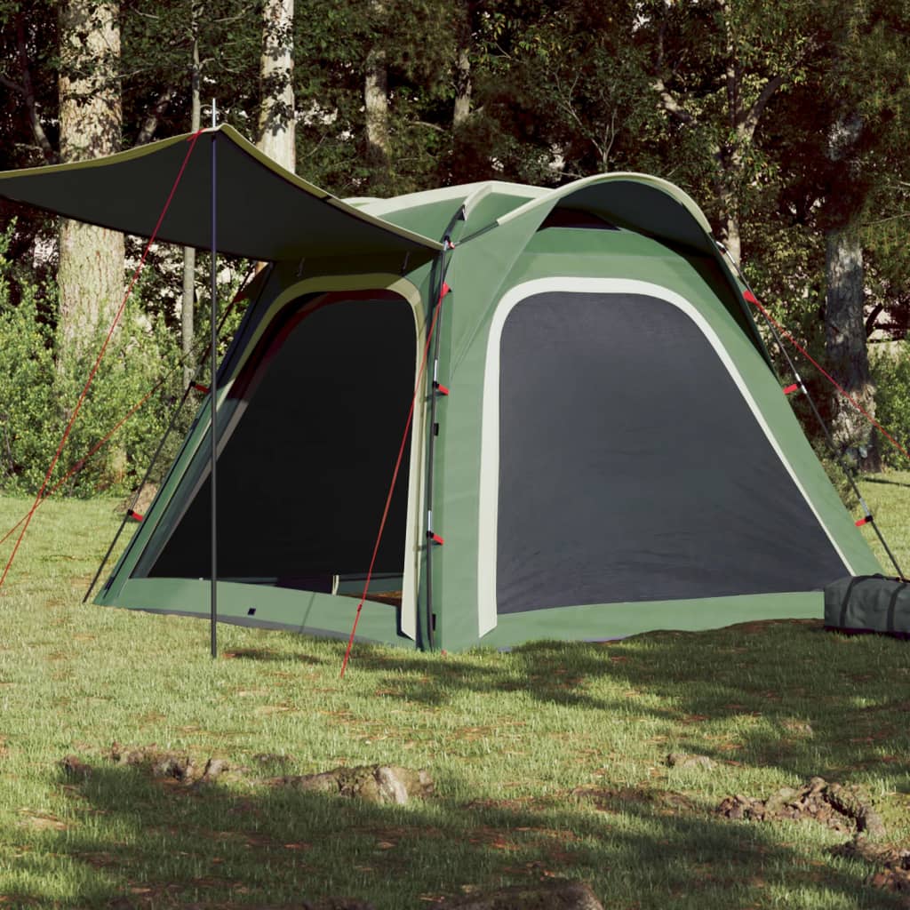 vidaXL Camping Tent 4-Person Green Quick Release Waterproof
