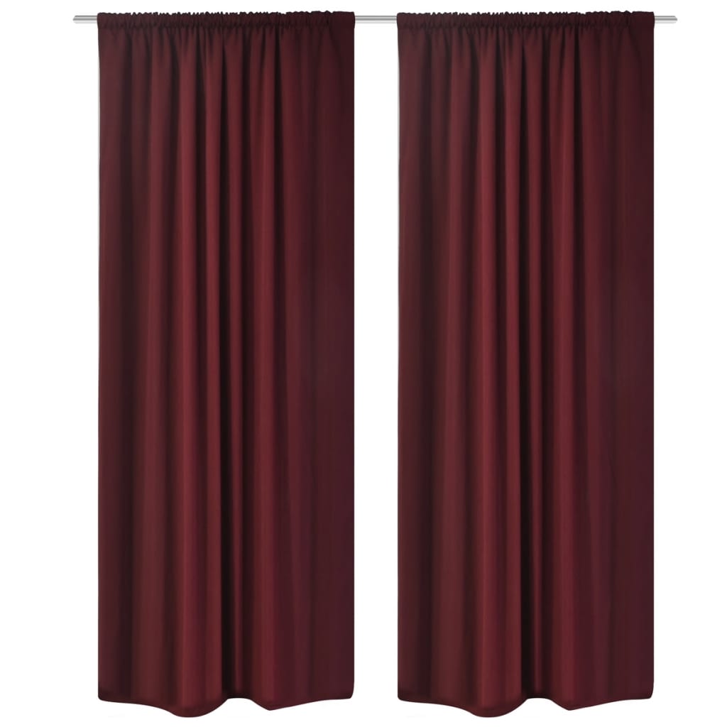 2 pcs Bordeaux Energy-saving Blackout Curtains Double Layer 140x245cm