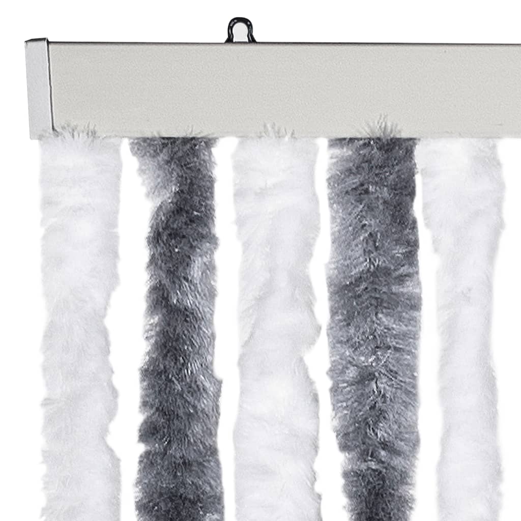 vidaXL Insect Curtain Grey and White 90x200 cm Chenille