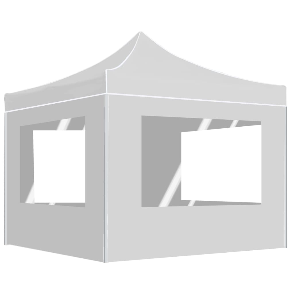 vidaXL Professional Folding Party Tent with Walls Aluminium 3x3 m White