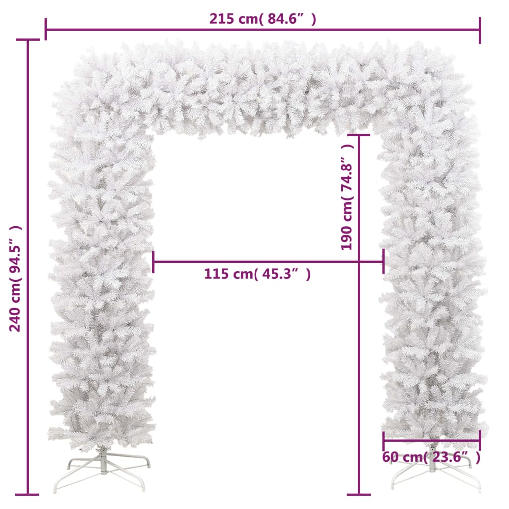 vidaXL Christmas Tree Arch White 240 cm