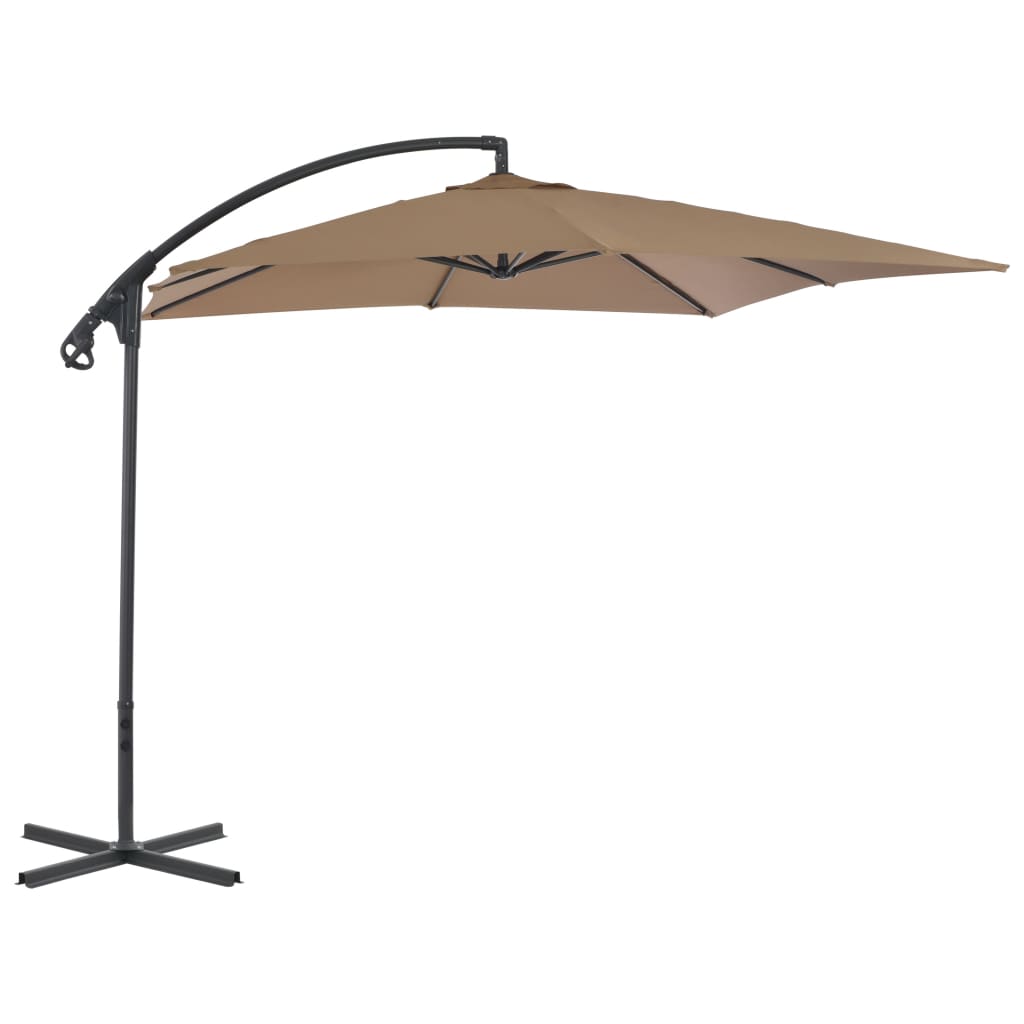 vidaXL Cantilever Umbrella with Steel Pole 250x250 cm Taupe