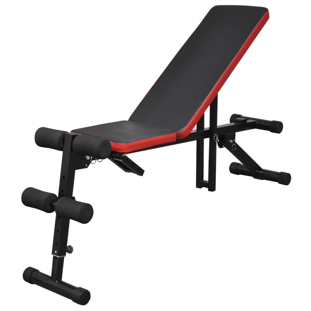 vidaXL Adjustable Sit-up Bench with Barbell and Dumbbell Set 30.5 kg