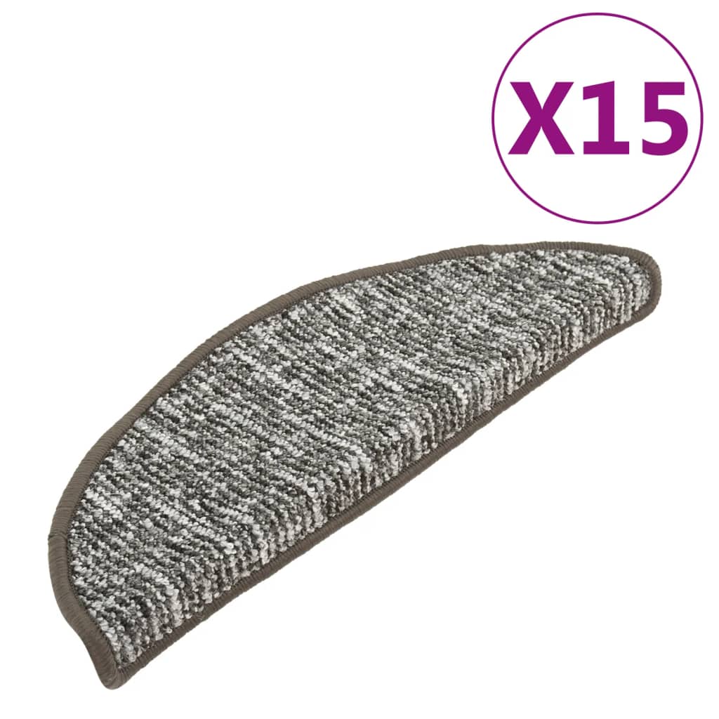 vidaXL Carpet Stair Treads 15 pcs Anthracite 56x17x3 cm