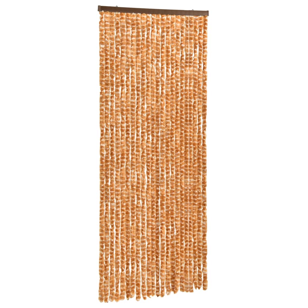 vidaXL Insect Curtain Ochre and White 90x220 cm Chenille