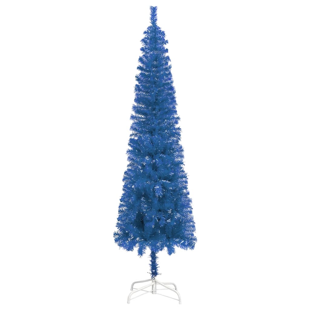 vidaXL Slim Christmas Tree Blue 120 cm