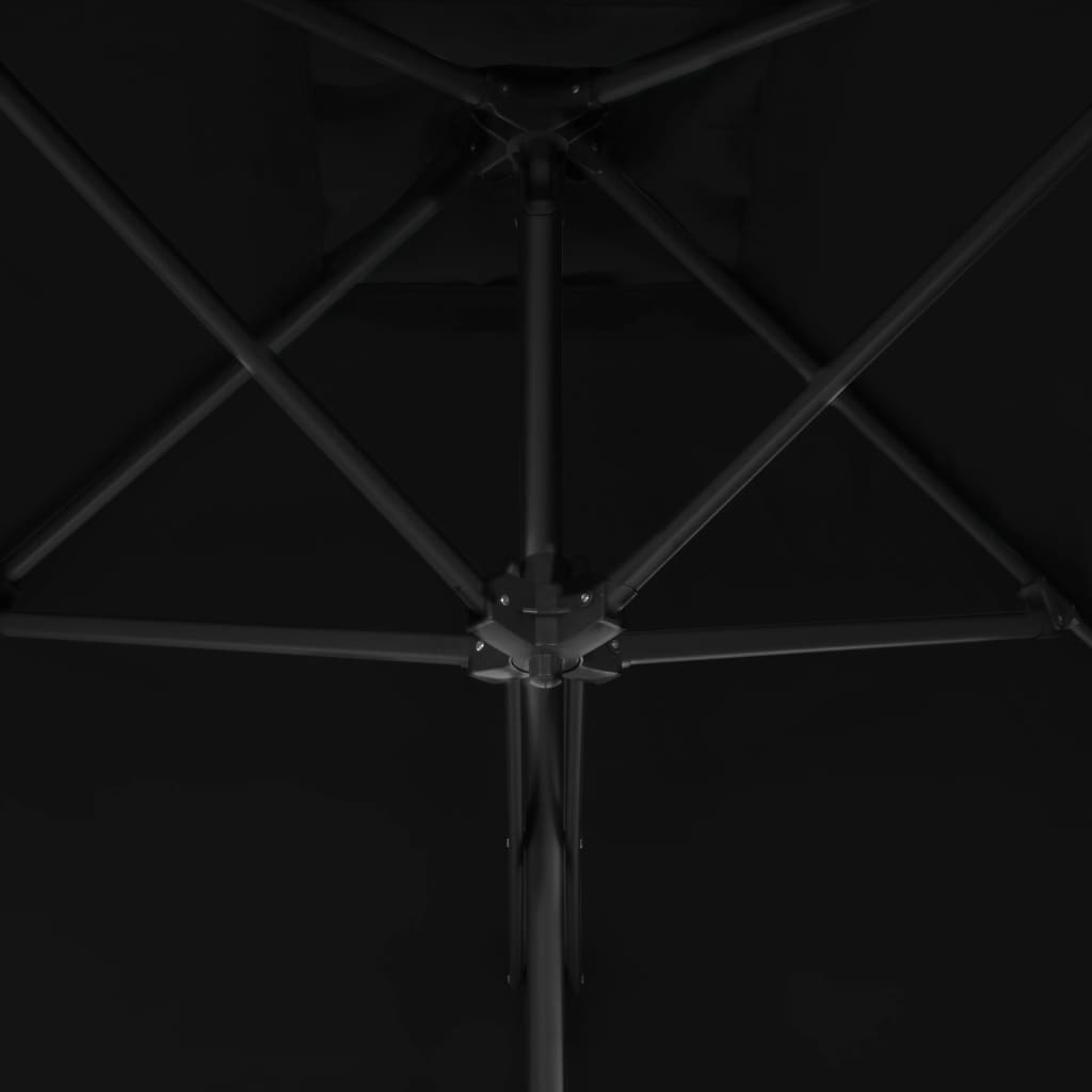 vidaXL Outdoor Parasol with Steel Pole Black 250x250x230 cm