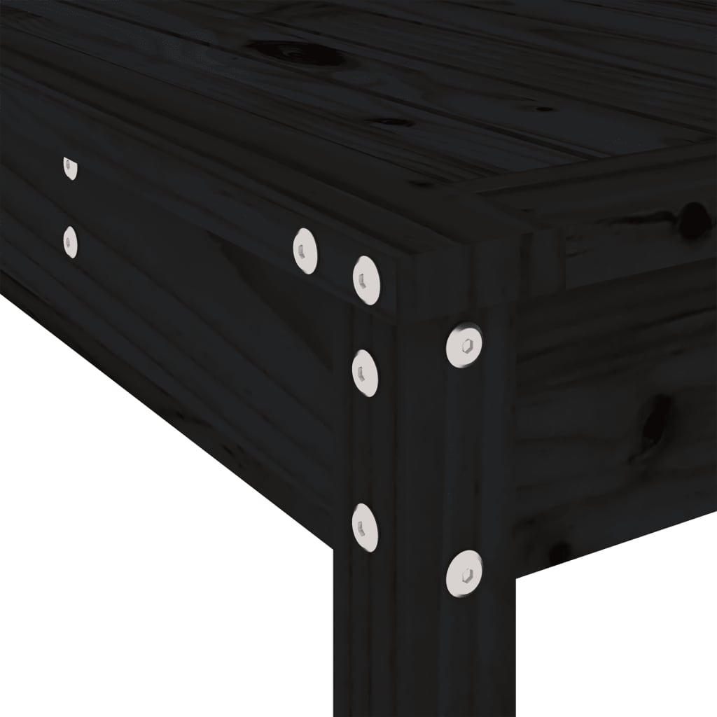 vidaXL 7 Piece Garden Bar Set Black Solid Wood Pine