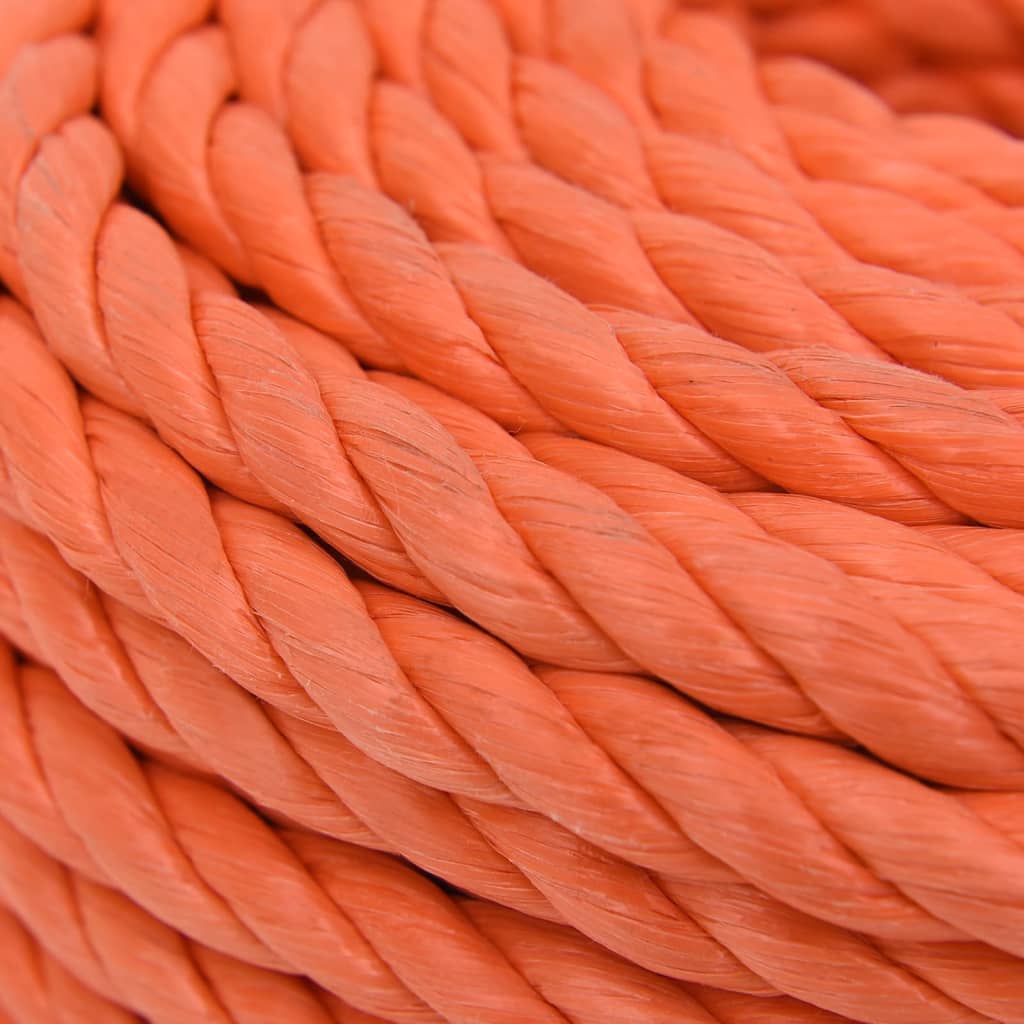 vidaXL Work Rope Orange 10 mm 25 m Polypropylene
