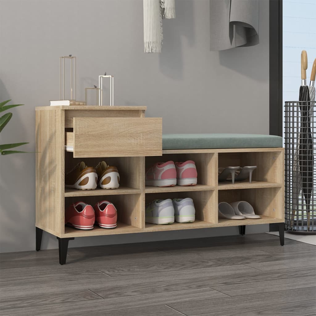 vidaXL Shoe Cabinet Sonoma Oak 102x36x60 cm Engineered Wood
