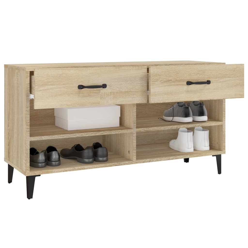 vidaXL Shoe Cabinet Sonoma Oak 102x35x55 cm Engineered Wood