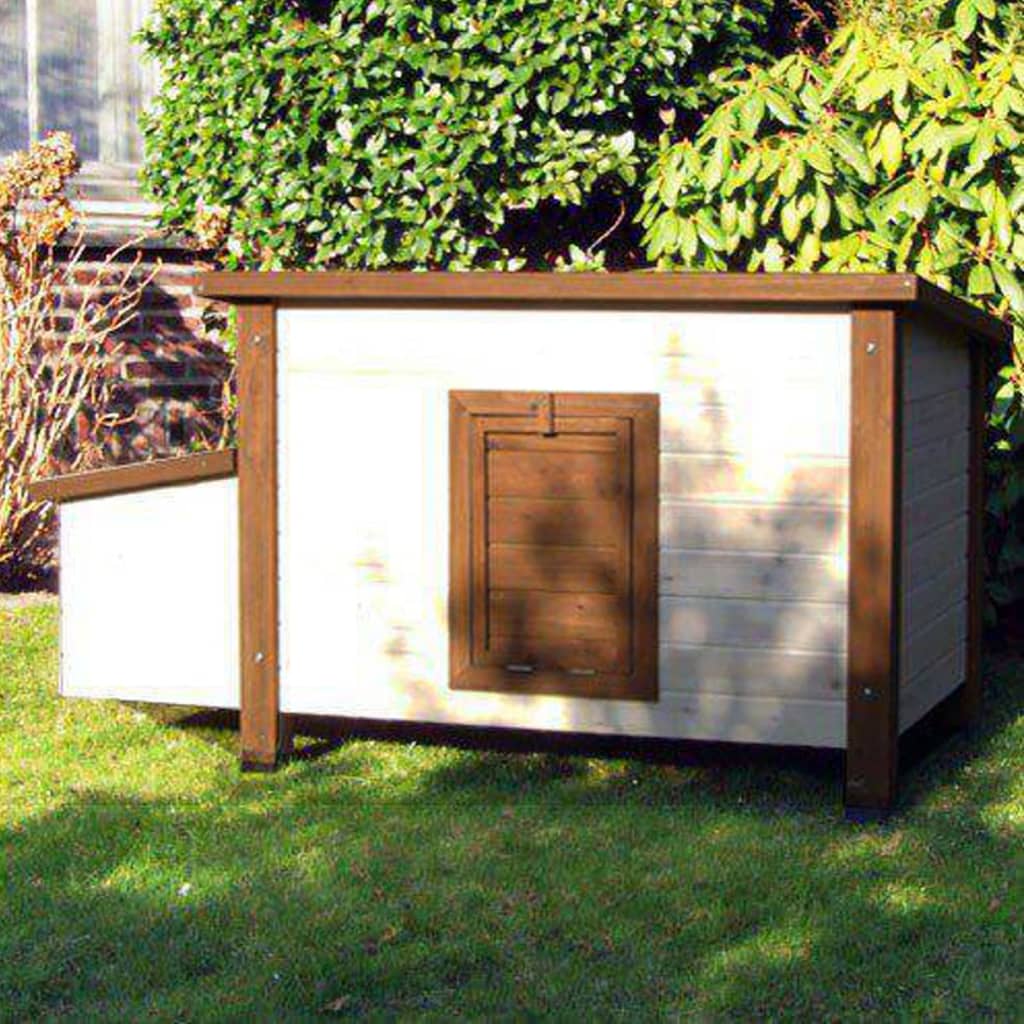@Pet Outdoor Chicken House 136x74.5x75 cm Wood White and Brown