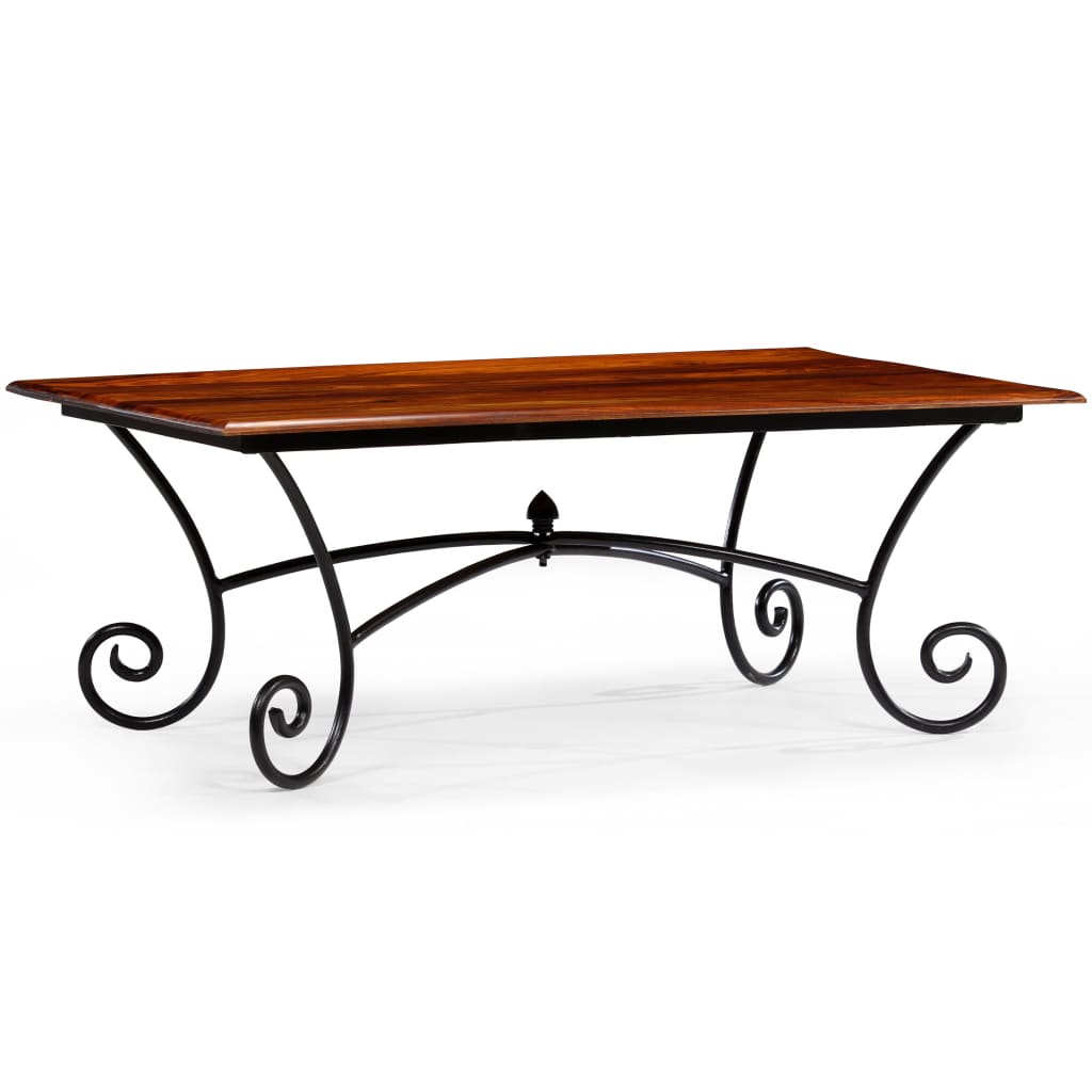 vidaXL Coffee Table with Curled Legs Solid Sheesham Wood 110x60x39 cm