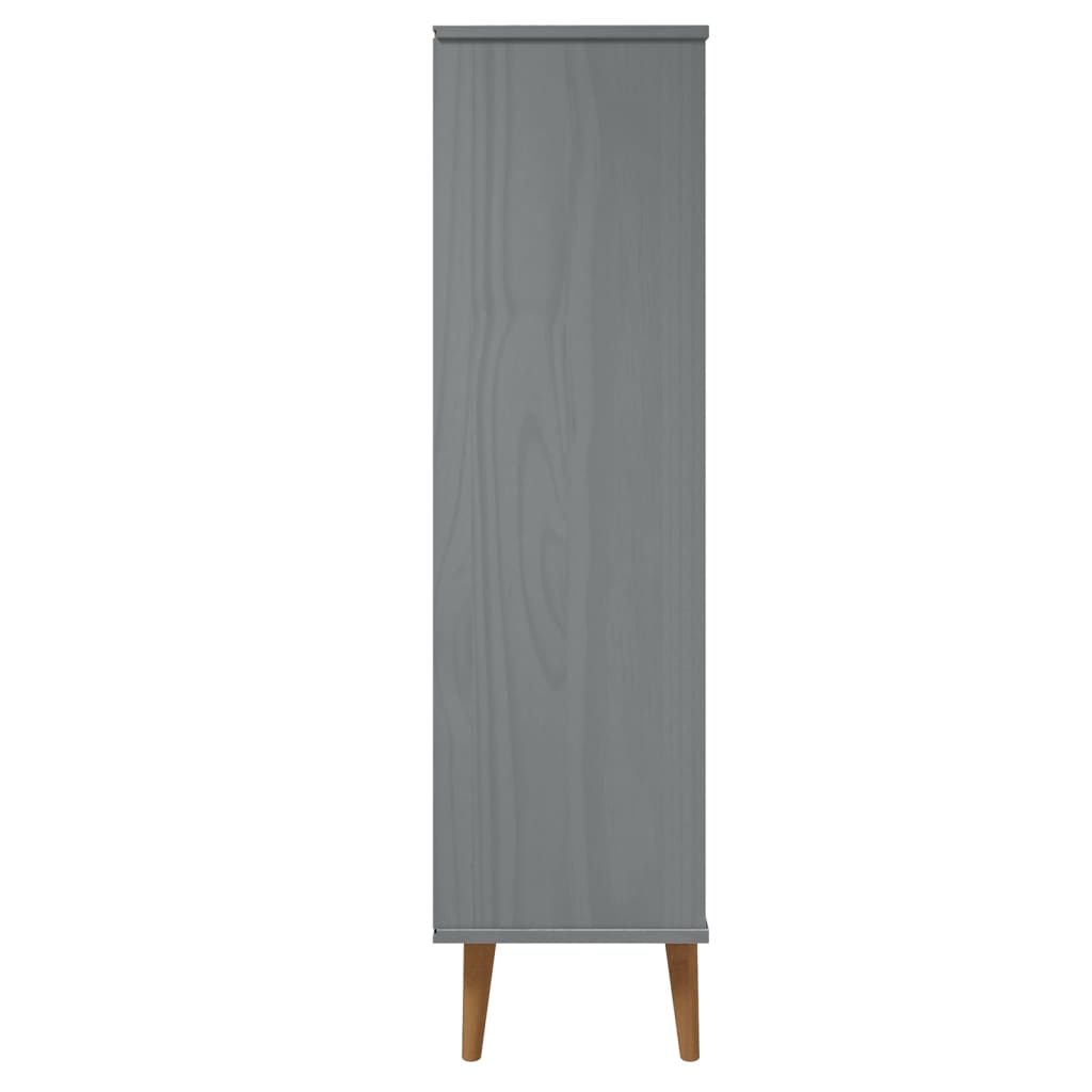 vidaXL Bookcase MOLDE Grey 60x35x133,5 cm Solid Wood Pine