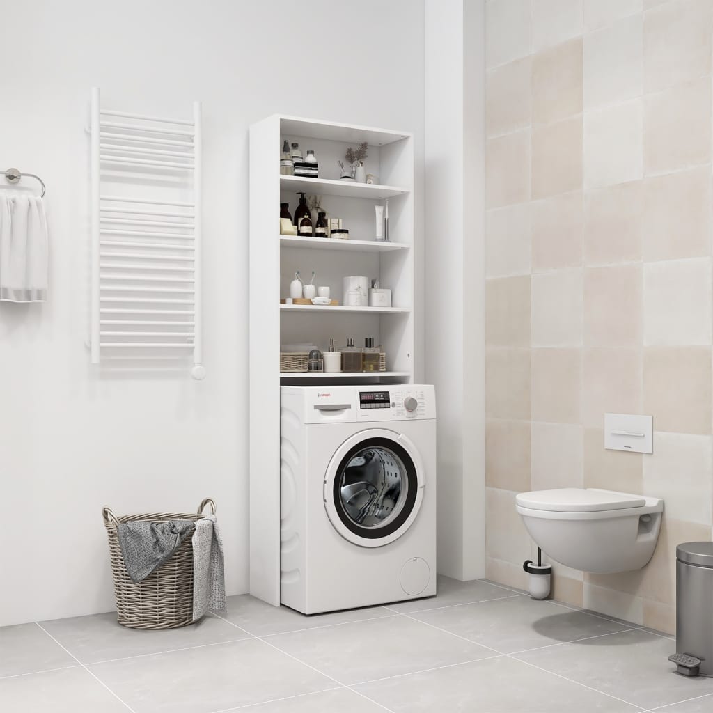 vidaXL Washing Machine Cabinet White 64x24x190 cm
