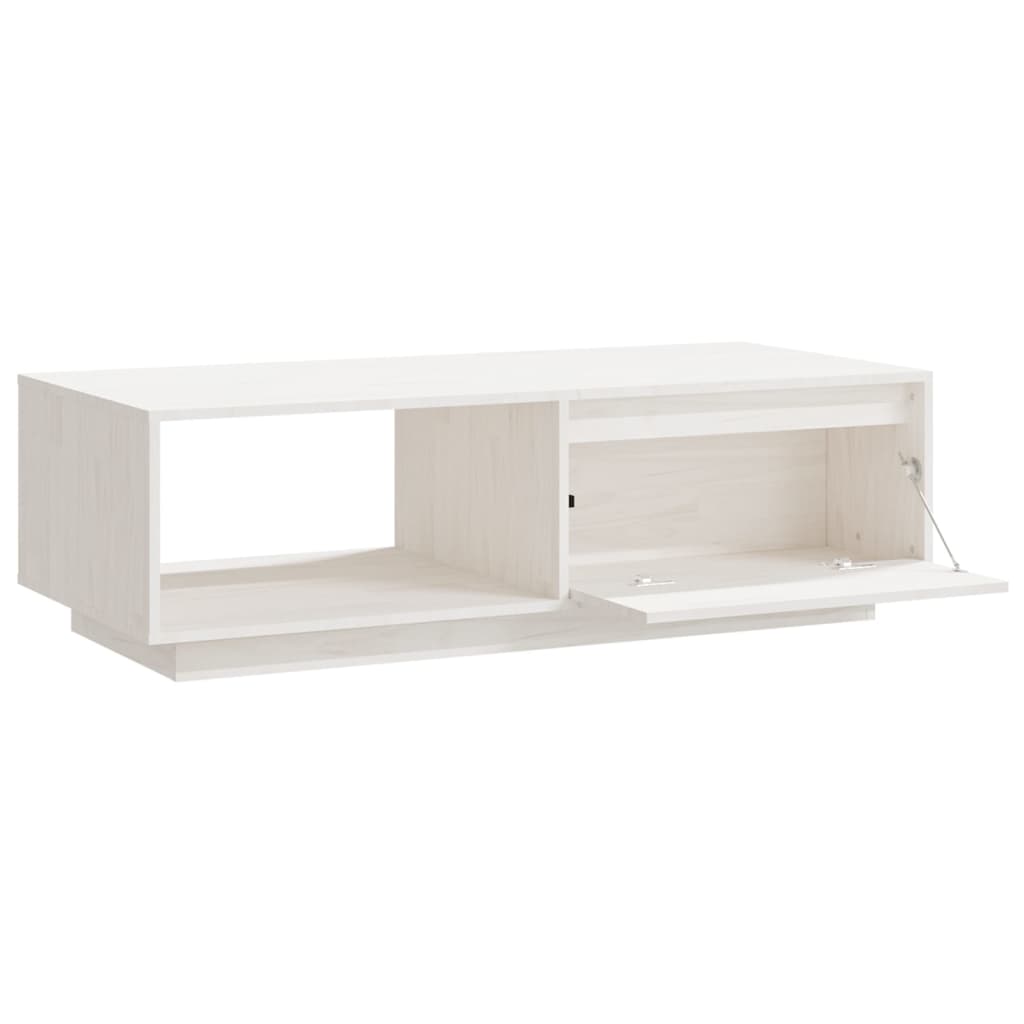vidaXL Coffee Table White 110x50x33.5 cm Solid Pinewood