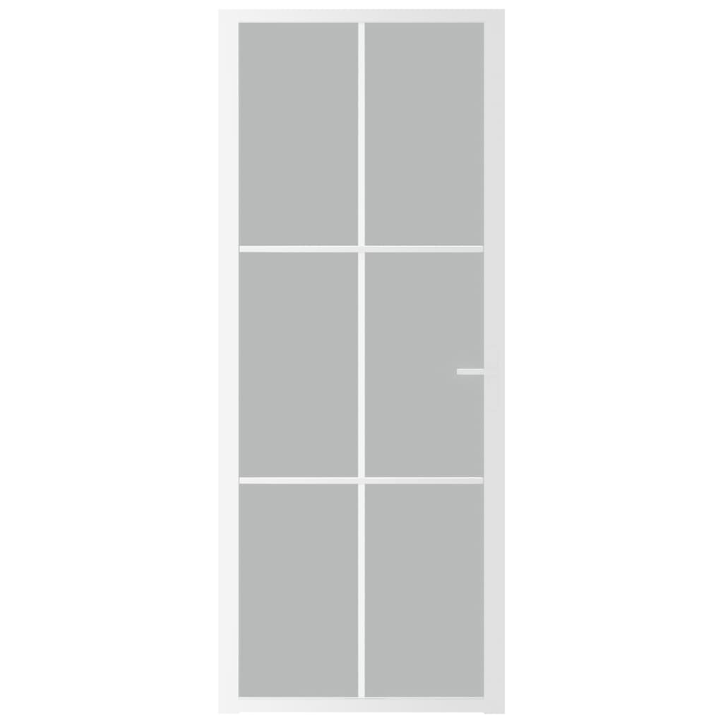 vidaXL Interior Door 83x201.5 cm White Matt Glass and Aluminium