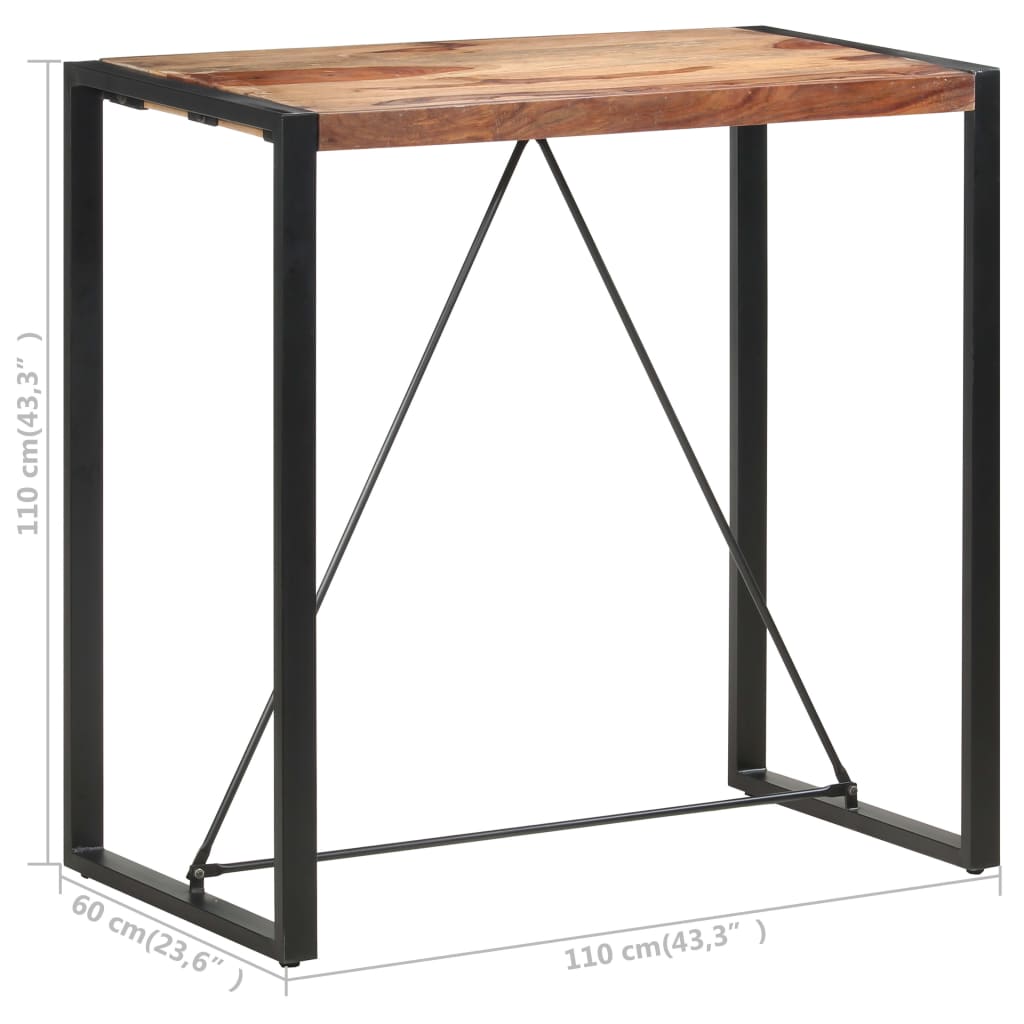 vidaXL Bar Table 110x60x110 cm Solid Sheesham Wood