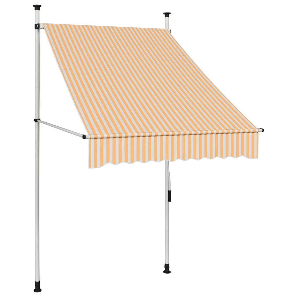 vidaXL Manual Retractable Awning 100 cm Orange and White Stripes
