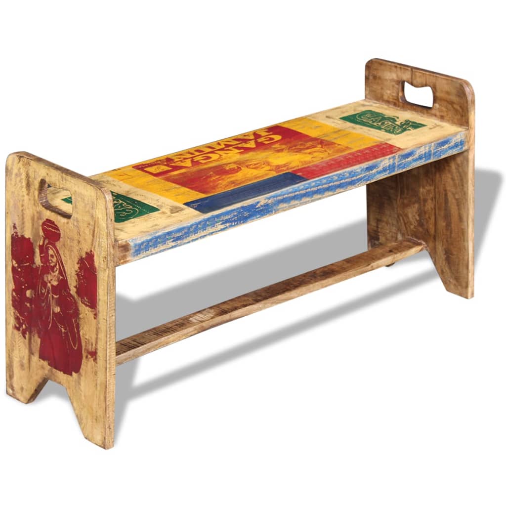 vidaXL Cola Bench Solid Reclaimed Wood 100x30x50 cm