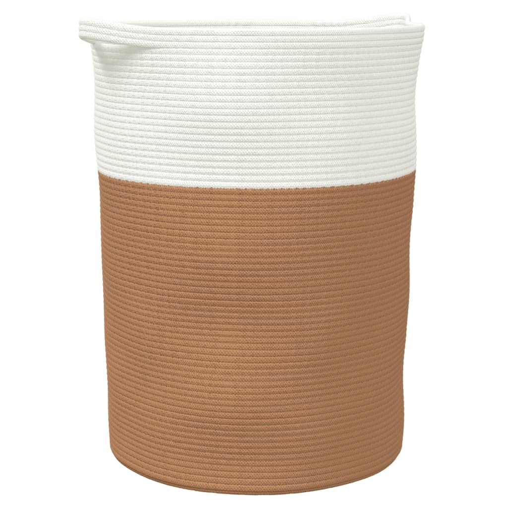 vidaXL Storage Basket Brown and White Ø49x65 cm Cotton