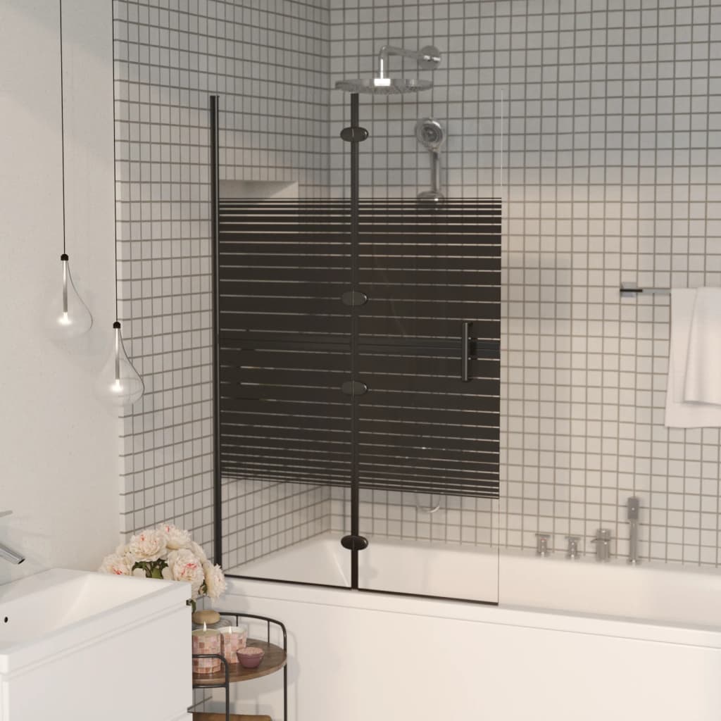 vidaXL Folding Shower Enclosure ESG 80x140 cm Black