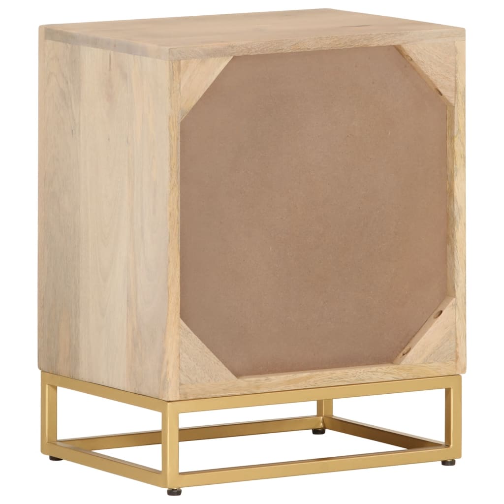 vidaXL Bedside Cabinet 40x30x50 cm Solid Wood Mango and Iron