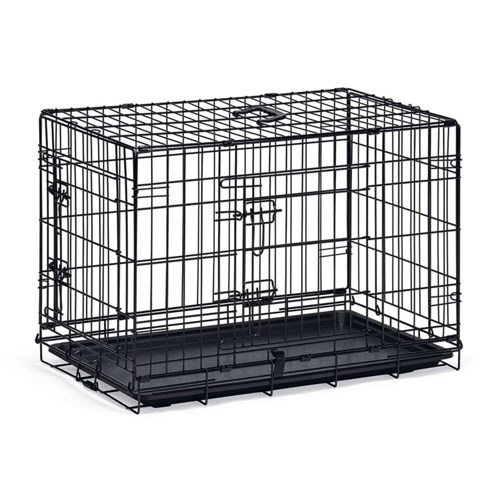 Black metal dog crate hotsell