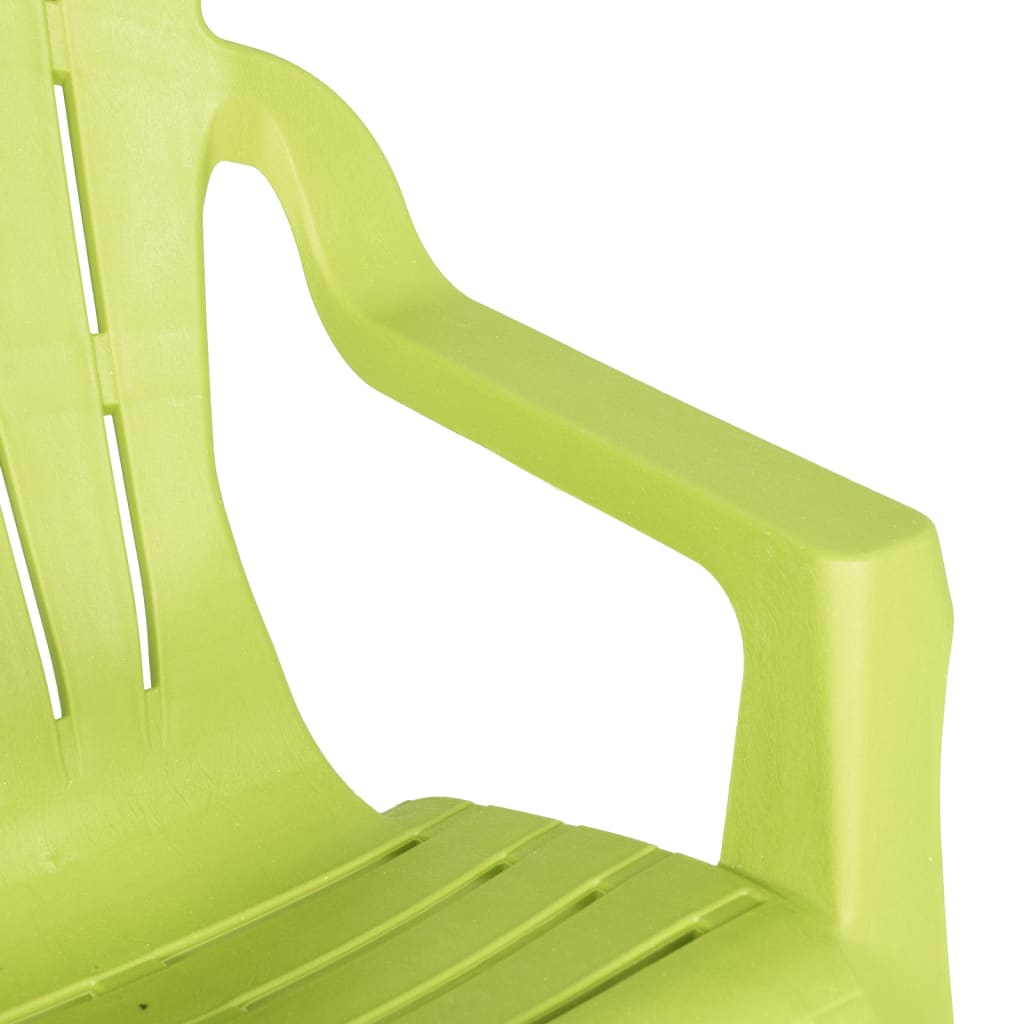 vidaXL Garden Chairs 2 pcs for Children Green 37x34x44cm PP Wooden Look
