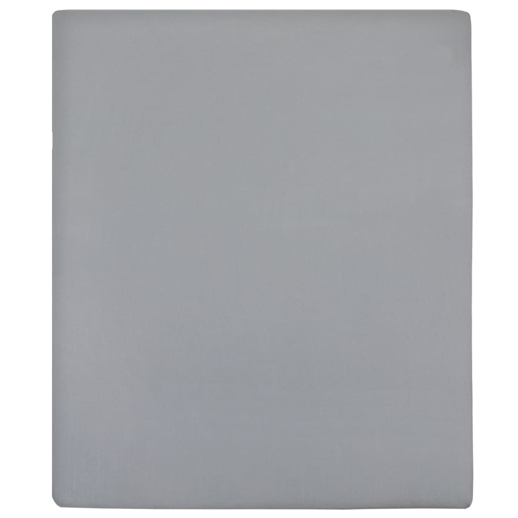 vidaXL Jersey Fitted Sheets 2 pcs Grey 140x200 cm Cotton