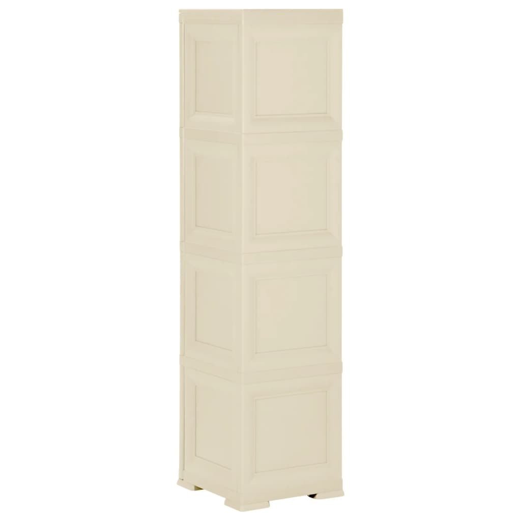 vidaXL Plastic Cabinet 40x43x164 cm Wood Design Angora White