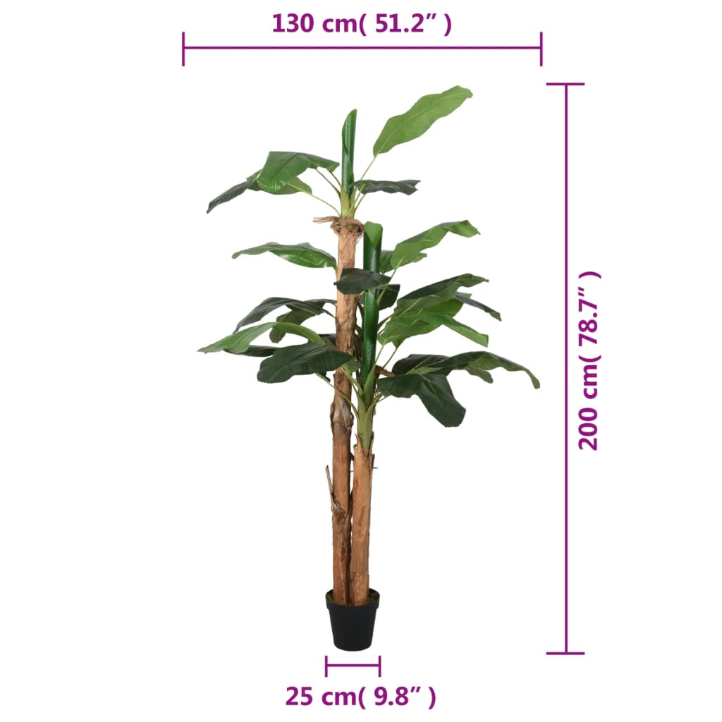 vidaXL Artificial Banana Tree 22 Leaves 200 cm Green