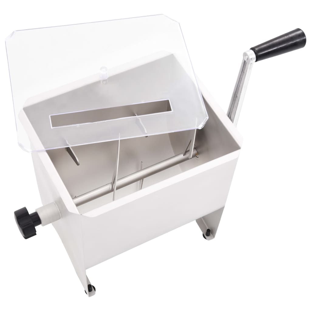 vidaXL Manual Meat Mixer with Lid Silver Stainless Steel