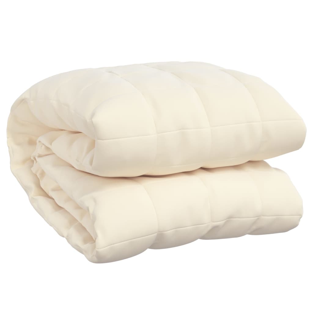 vidaXL Weighted Blanket Light Cream 152x203 cm 7 kg Fabric