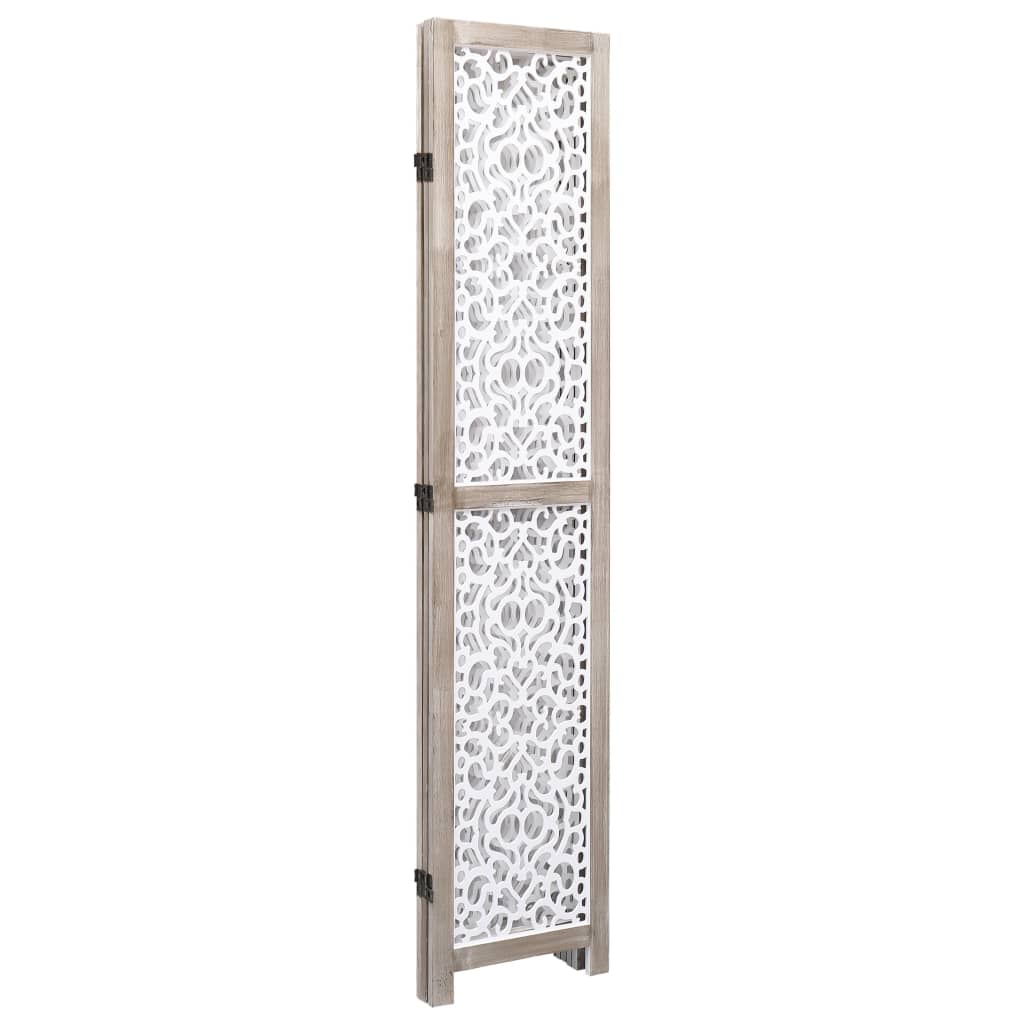 vidaXL 3-Panel Room Divider White 105x165 cm Solid Wood