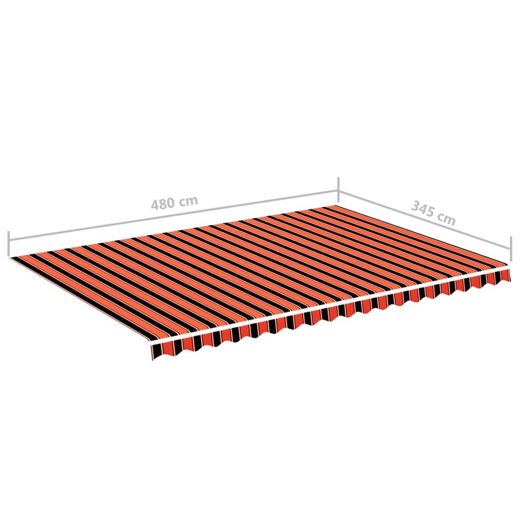 vidaXL Replacement Fabric for Awning Orange and Brown 5x3.5 m