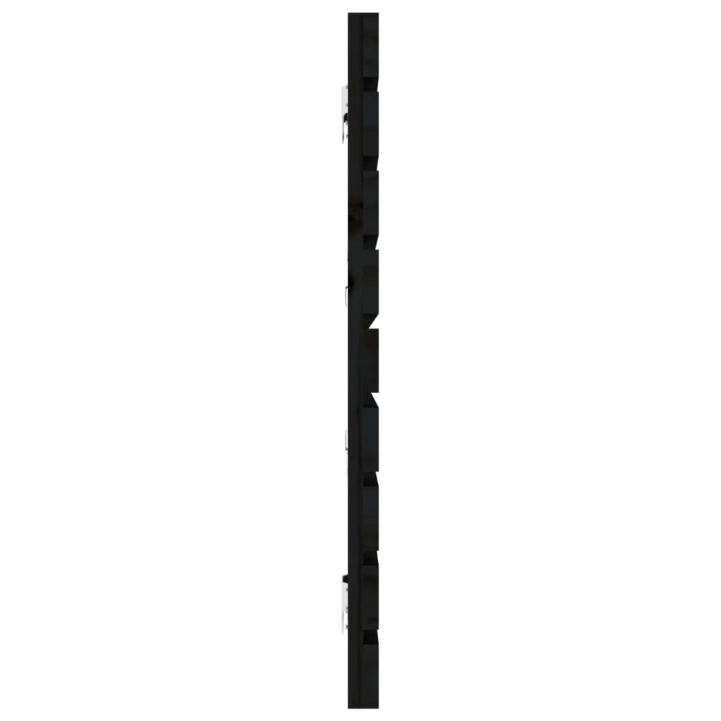 vidaXL Wall Headboard Black 206x3x63 cm Solid Wood Pine