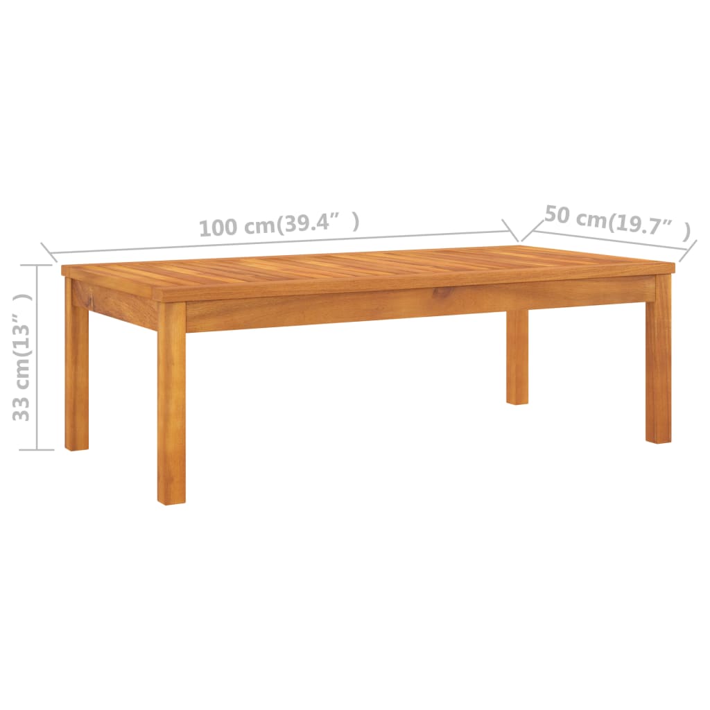 vidaXL Coffee Table 100x50x33 cm Solid Acacia Wood