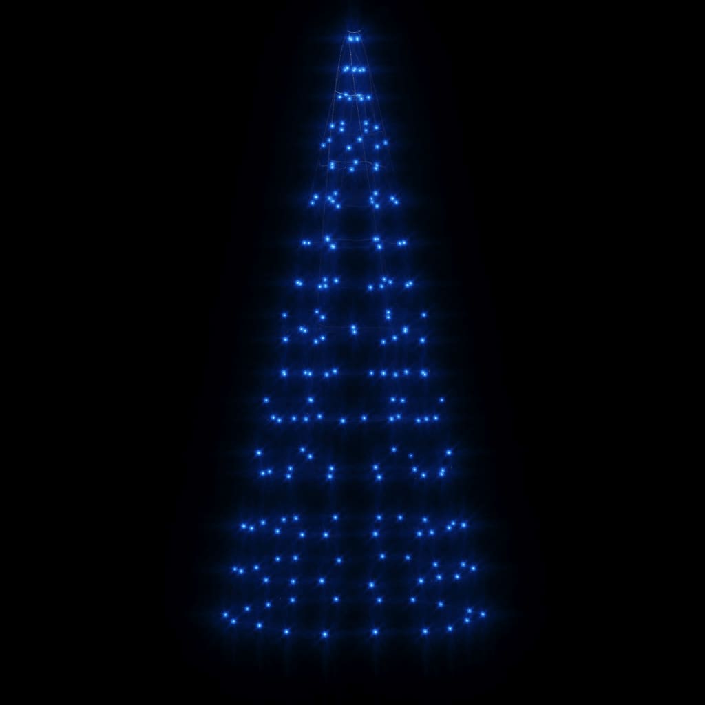 vidaXL Christmas Tree Light on Flagpole 200 LEDs Blue 180 cm