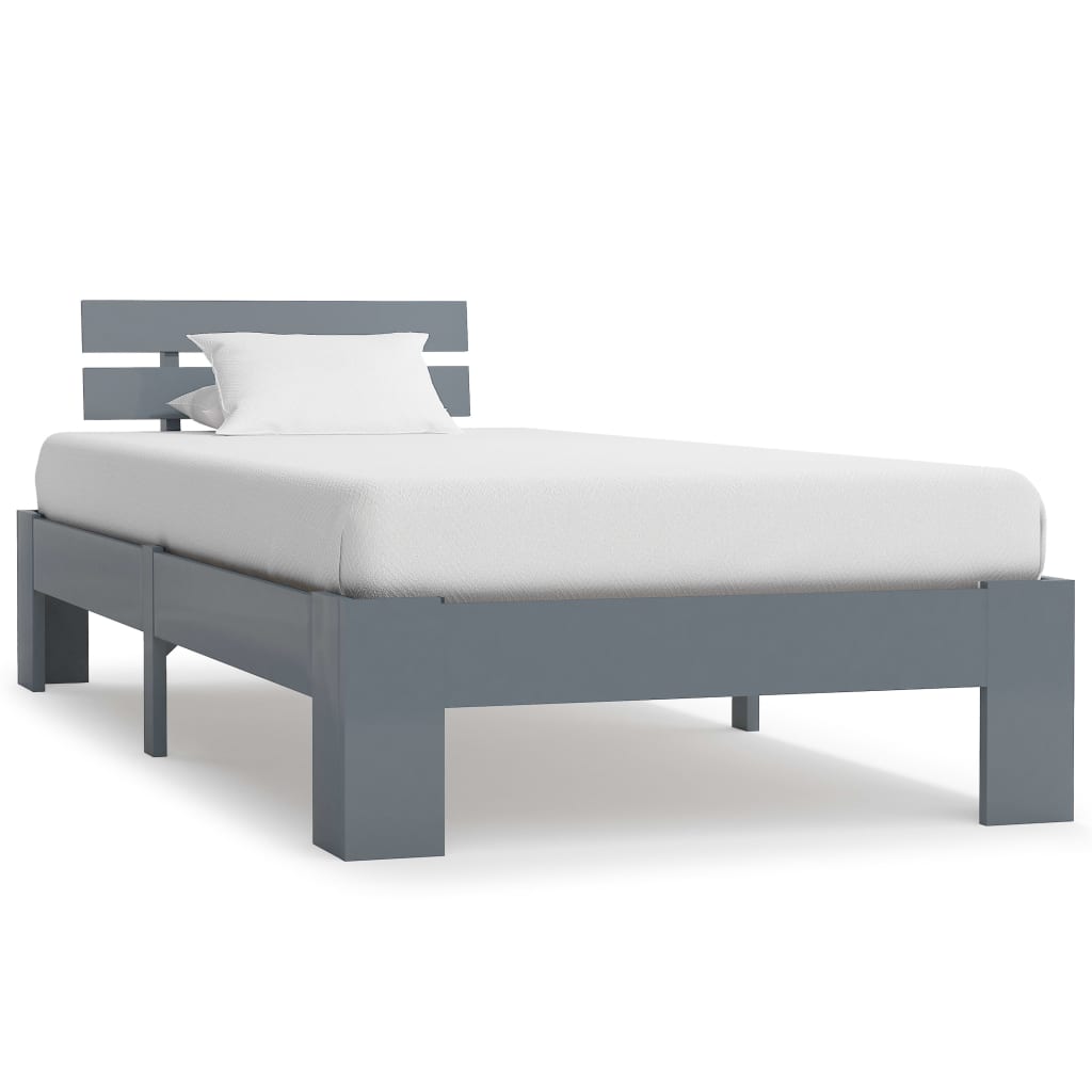 vidaXL Bed Frame Grey Solid Pine Wood 90x200 cm