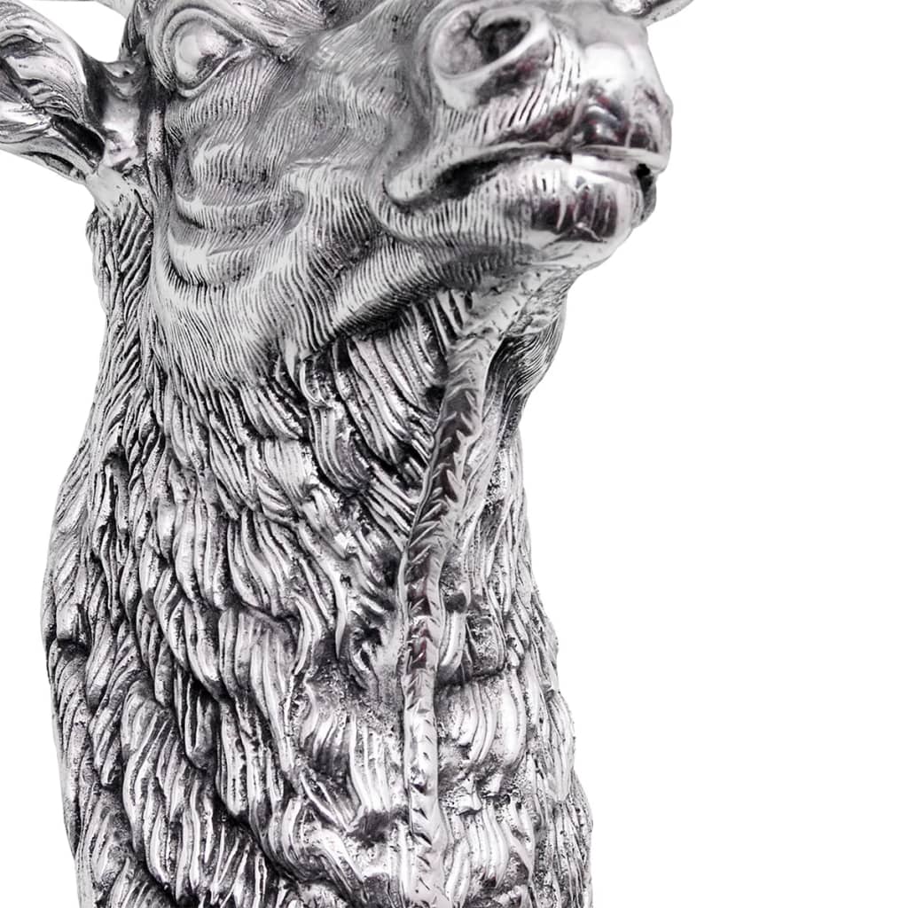 vidaXL Deer Head Decoration Wall-Mounted Aluminium Silver