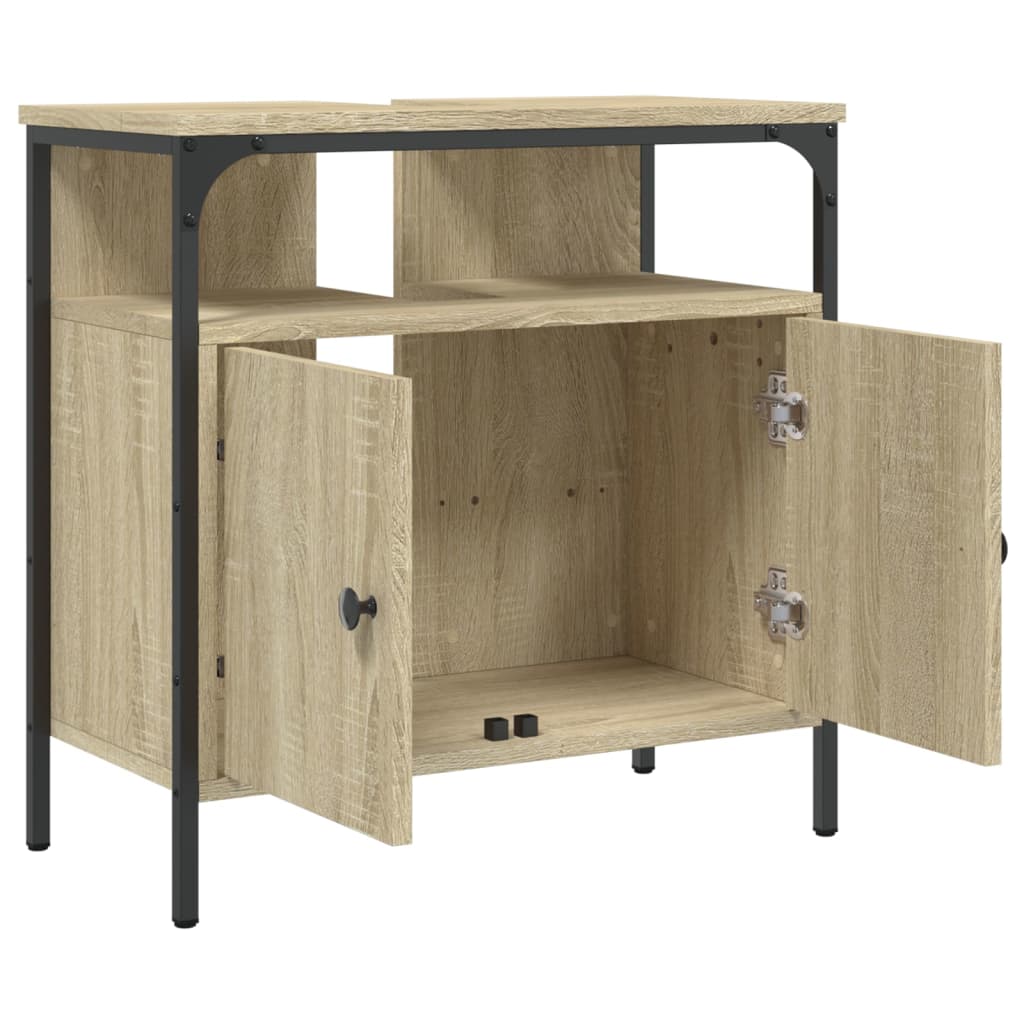 vidaXL Bathroom Sink Cabinet Sonoma Oak 60x30x60 cm Engineered Wood