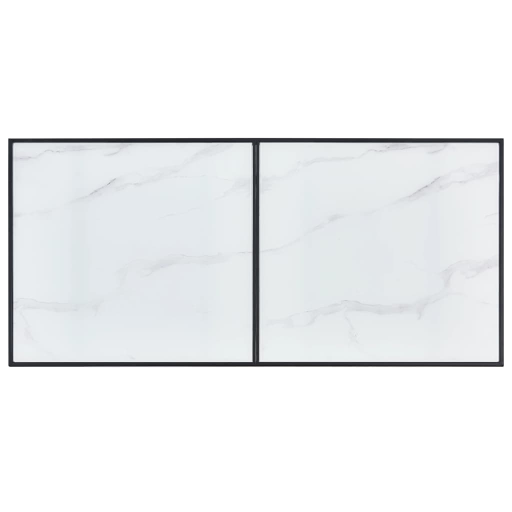 vidaXL Dining Table White 140x70x75 cm Tempered Glass