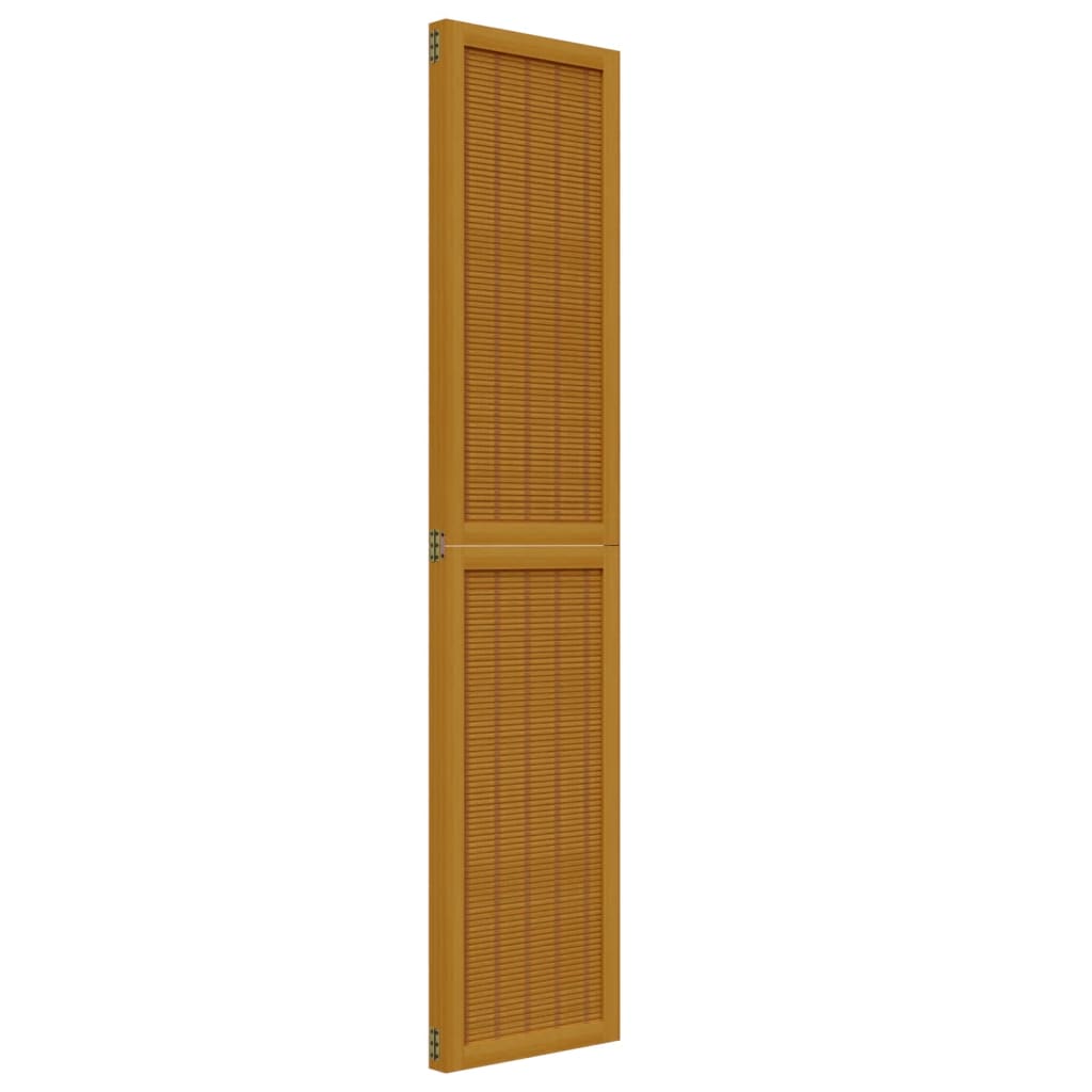 vidaXL Room Divider 3 Panels Brown Solid Wood Paulownia